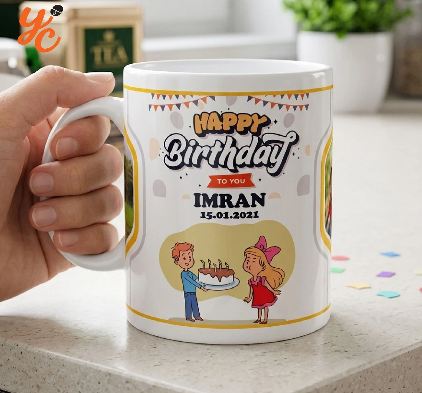 Customized photo mug with name and logo print Bangladesh